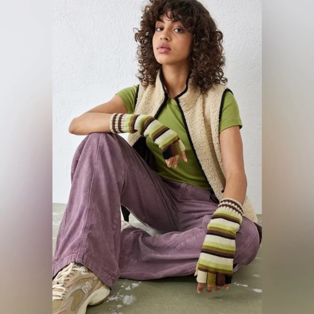 The Ragged Priest Striped Fingerless Gloves